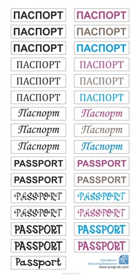 Картинки (надписи) от ТМ ЕК - Паспорт, 15х30 см