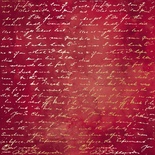 Аркуш одностороннього паперу з фольгуванням, дизайн Golden Text Burgundy aquarelle, 30,5см х 30,5см, ТМ Фабрика Декору