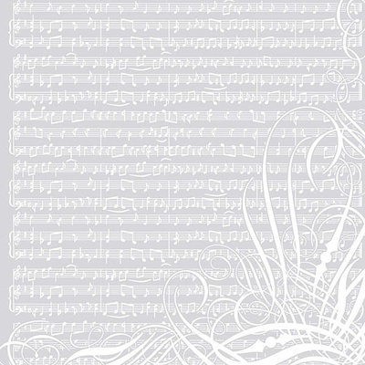 Лист бумаги HOTP - Color Me Music Notes Paper - для работы в технике резист, 30х30 см