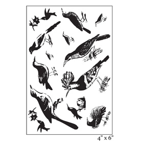 Акриловые штампы от Maya Road "Ornate Feathered Friends", 10х15,2 см, 13 шт.