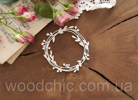 Чипборд Венок весенний 3 от WOODchic, 8см