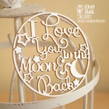 Чипборд ScrapBox - I love you to the moon and back в круге Hi-249