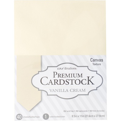Набор кардстока DCWV Core'dinations Value Pack Smooth Cardstock, Vanilla Cream, 21.6х27.9 см, 40 листов, ванильный кремовый