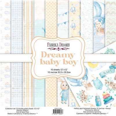 Набор скрапбумаги Dreamy baby boy 30,5x30,5 см, ТМ Фабрика Декора