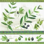 Салфетка для декупажа "Оливки", цвет фона: белый, размер: 33х33 см