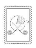 Акриловый штамп D027 Коляска, размер 2,8 * 3,8 см