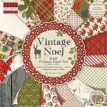 Набор новогодней бумаги от First Edition - Vintage Noel, 15×15 см, 64 листов.