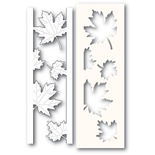 Набор из ножа для вырубки и трафарета от Poppystamps - Maple Leaf Side Strips and Stencil