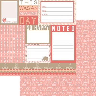 Лист двусторонней скрапбумаги Teresa Collins Designs - You Are My Happy - Noted, 30х30 см