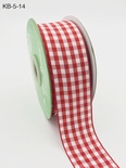 Лента от May Arts - Solid Checkered Ribbon, цвет красный, 4 см, 90 см.