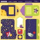 Лист двусторонней бумаги от Scrapmir - Конверты - Ticket to the Moon, 20х20см 
