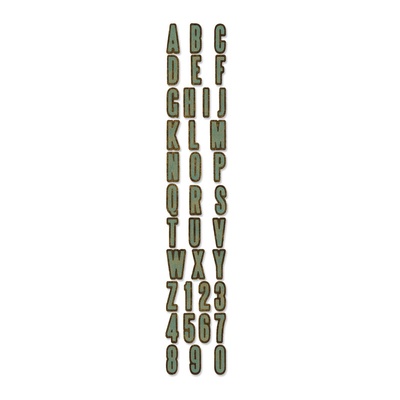 Лезвие от Sizzix - Tim Holtz - Inside Out Decorative Strip Alphabet Die - Алфавит