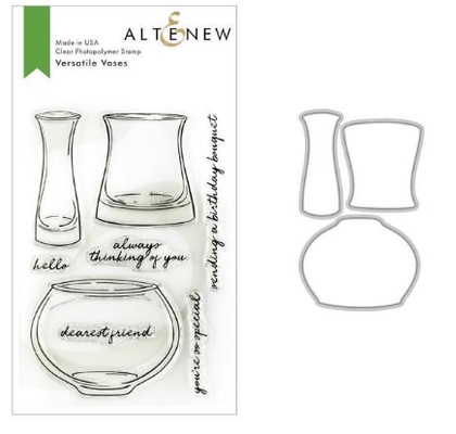 Штампы + Ножи для вырубки от Altenew - Versatile Vases Stamp & Die Bundle, 8 штампов + 3 ножа