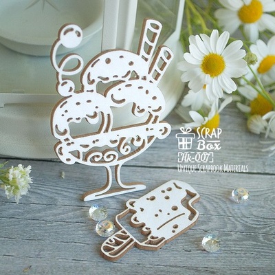 Чипборд ScrapBox - Мороженое с шоколадом Hk-007
